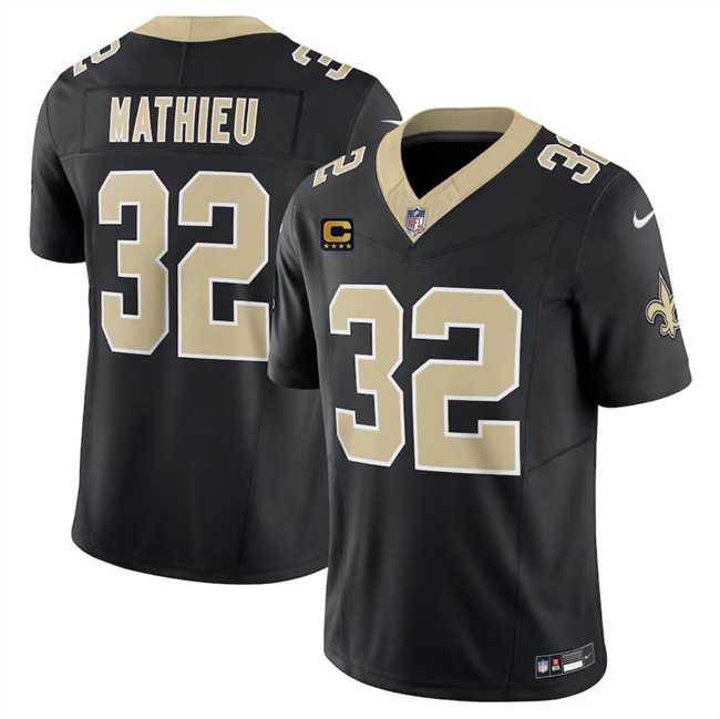 Men & Women & Youth New Orleans Saints #32 Tyrann Mathieu Black 2024 F.U.S.E With 4-Star C Patch Vapor Limited Stitched Jersey